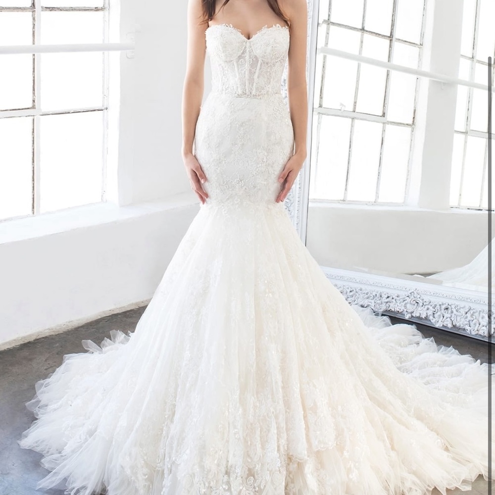 Winnie couture callia wedding dress nude color- size 10- never worn!